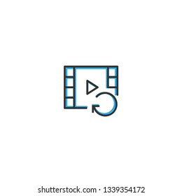 Video Player icon design. Interaction icon line vector illustration design