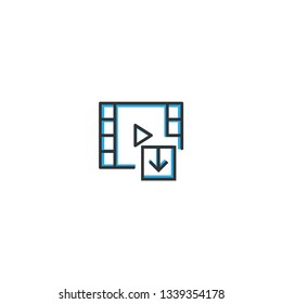 Video Player icon design. Interaction icon line vector illustration design