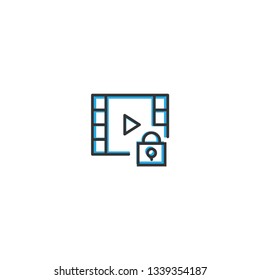 Video Player icon design. Interaction icon line vector illustration design