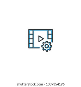 Video Player icon design. Interaction icon line vector illustration design