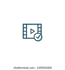 Video Player icon design. Interaction icon line vector illustration design