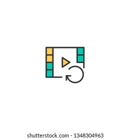 Video Player icon design. Interaction icon vector illustration