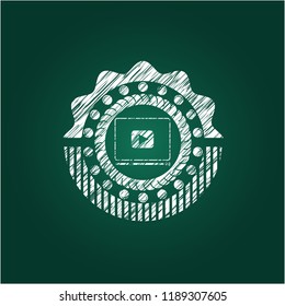 video player icon drawn on a blackboard