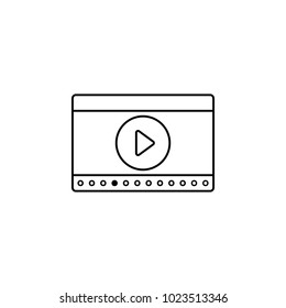 video player icon. Element of video player for mobile concept and web apps. Thin line icon for website design and development, app development. Premium icon on white background