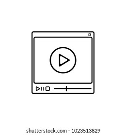 video player icon. Element of video player for mobile concept and web apps. Thin line icon for website design and development, app development. Premium icon on white background