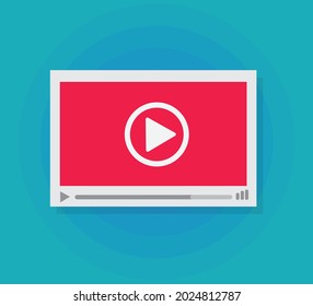 Video Player-Symbol. Flachbild-Media-Player-Symbol, Vektorgrafik