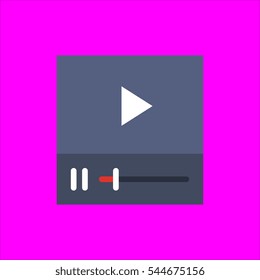 video player icon flat disign