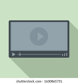 Video player icon. Flat illustration of video player vector icon for web design