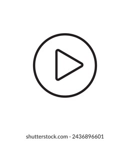 video player icon, flat liner vector illustration on white background..eps