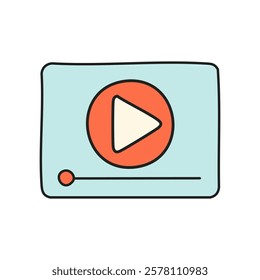 Video player icon in flat style isolated on white background. Vector illustration.