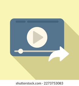 Icono de reproductor de vídeo vector plano. Gráfico gráfico de gráfico. Documento de datos