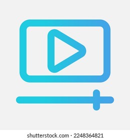 Video player icon in gradient style about multimedia, use for website mobile app presentation