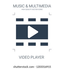 video player icon. high quality filled video player icon on white background. from music multimedia collection flat trendy vector video player symbol. use for web and mobile