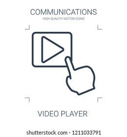 video player icon. high quality line video player icon on white background. from communications collection flat trendy vector video player symbol. use for web and mobile