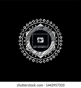 video player icon inside chalk emblem
