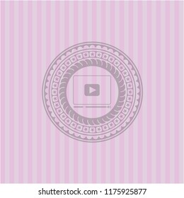 video player icon inside pink icon or emblem