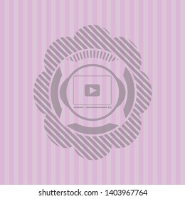 video player icon inside pink icon or emblem