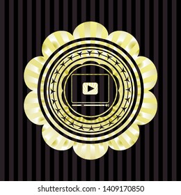 video player icon inside shiny emblem