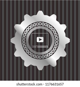 video player icon inside silvery badge