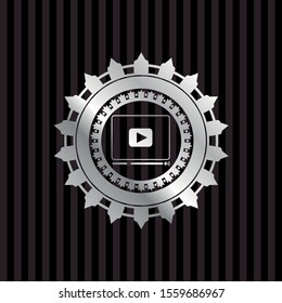 video player icon inside silvery shiny badge