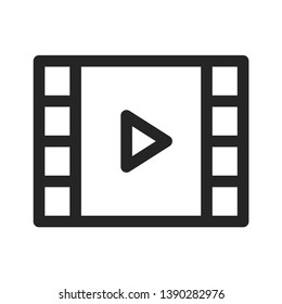 Video player icon isolated on white background