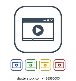 Video Player icon isolated on white background vector illustration icon
