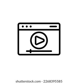 Icono de reproductor de vídeo con vektor aislado y fondo transparente
