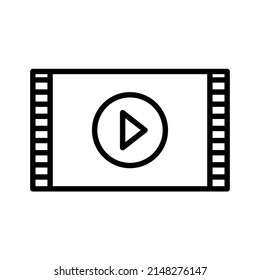Icono del reproductor de vídeo. Diseño De Estilo De Arte De Línea Aislado En Fondo Blanco