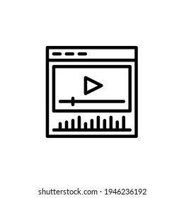 Video-Player-Symbol mit Linienstil. Vektorgrafik