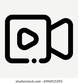 Video-Player-Symbol im Linienstil eignet sich für mobile Anwendungen Tasten und Websites über Filme und Videoproduktion, sowie Präsentationselemente über Videos und Musik.