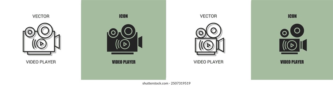 Video Línea de icono del reproductor. Video Ilustración vectorial del jugador.