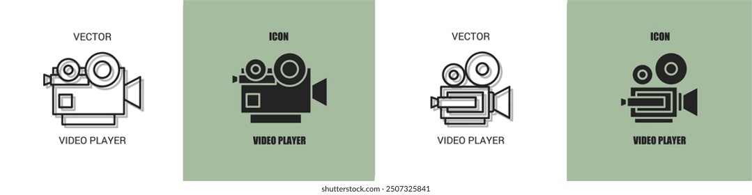 Video player icon line. Video player vector illustration.