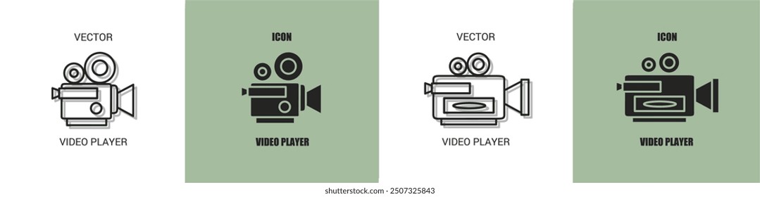 Video Línea de icono del reproductor. Video Ilustración vectorial del jugador.