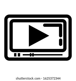 video player icon or logo isolated sign symbol vector illustration - high quality black style vector icons
