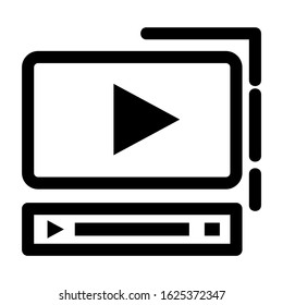 video player icon or logo isolated sign symbol vector illustration - high quality black style vector icons
