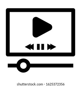 video player icon or logo isolated sign symbol vector illustration - high quality black style vector icons
