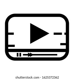 video player icon or logo isolated sign symbol vector illustration - high quality black style vector icons
