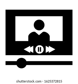 video player icon or logo isolated sign symbol vector illustration - high quality black style vector icons
