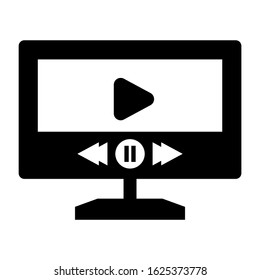 video player icon or logo isolated sign symbol vector illustration - high quality black style vector icons
