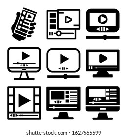 video player icon or logo isolated sign symbol vector illustration - Collection of high quality black style vector icons
