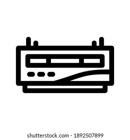 Icono del reproductor de vídeo o logotipo símbolo de signo aislado ilustración vectorial - iconos vectoriales de estilo negro de alta calidad
