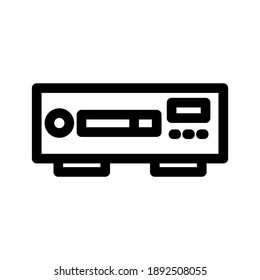 Icono del reproductor de vídeo o logotipo símbolo de signo aislado ilustración vectorial - iconos vectoriales de estilo negro de alta calidad
