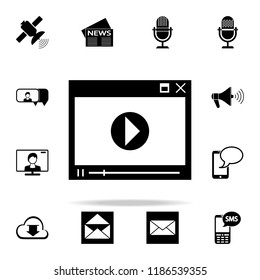video player icon. Media icons universal set for web and mobile