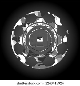 video player icon on grey camouflaged texture
