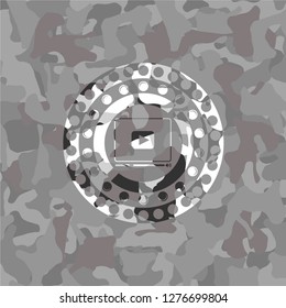 video player icon on grey camouflaged texture
