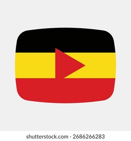Ícone do reprodutor de vídeo na bandeira de Uganda