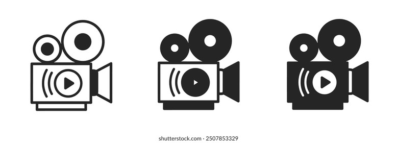Video player icon on white background. Vector logo video player illustration
