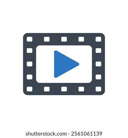 Video Player Icon On White Background