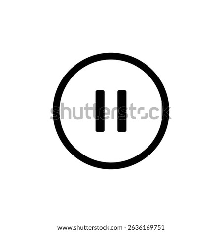 Video player icon outline, pause button.