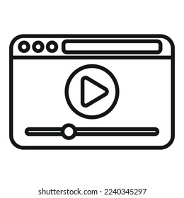 Video player icon outline vector. Webinar education. School book